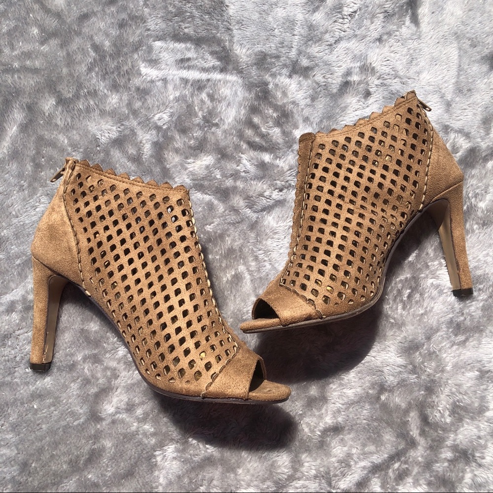 Tan suede heels
